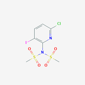 molecular formula C7H8ClIN2O4S2 B13973959 N-(6-Chloro-3-iodopyridin-2-yl)-N-(methylsulfonyl)methanesulfonamide 