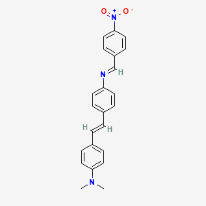 molecular formula C23H21N3O2 B13974012 N,N-diMethyl-4-((E)-4-((E)-(4-nitrobenzylidene)aMino)styryl)aniline 