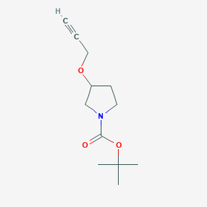 molecular formula C12H19NO3 B13974033 Tert-butyl 3-(prop-2-yn-1-yloxy)pyrrolidine-1-carboxylate 