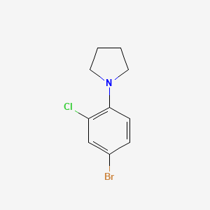 molecular formula C10H11BrClN B13974123 1-(4-Bromo-2-chlorophenyl)pyrrolidine 