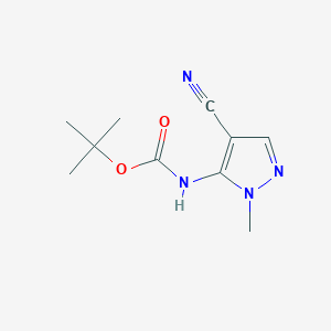 molecular formula C10H14N4O2 B13974214 tert-Butyl (4-cyano-1-methyl-1H-pyrazol-5-yl)carbamate 