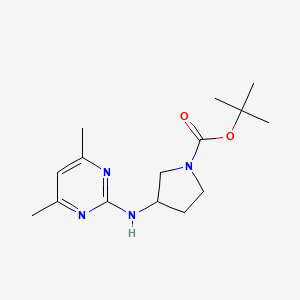 molecular formula C15H24N4O2 B13974324 tert-Butyl 3-((4,6-dimethylpyrimidin-2-yl)amino)pyrrolidine-1-carboxylate 