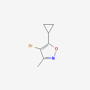 molecular formula C7H8BrNO B13974331 4-Bromo-5-cyclopropyl-3-methyl-1,2-oxazole 