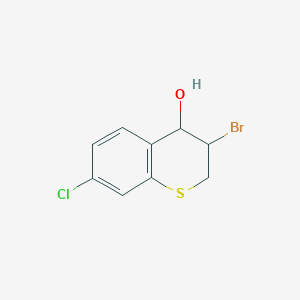 molecular formula C9H8BrClOS B13974425 3-Bromo-7-chlorothiochroman-4-ol 