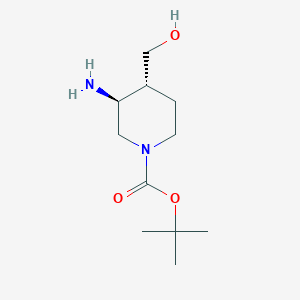 molecular formula C11H22N2O3 B13974443 trans-Tert-butyl 3-amino-4-(hydroxymethyl)piperidine-1-carboxylate 