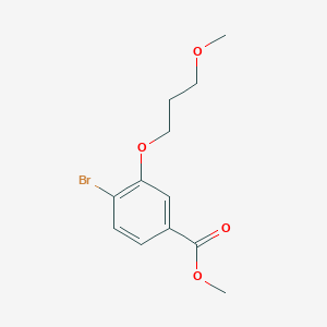 molecular formula C12H15BrO4 B1397454 Benzoic acid, 4-bromo-3-(3-methoxypropoxy)-, methyl ester CAS No. 895240-78-5