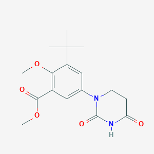 molecular formula C17H22N2O5 B13974840 Methyl 3-tert-butyl-5-(2,4-dioxohexahydropyrimidin-1-yl)-2-methoxy-benzoate 