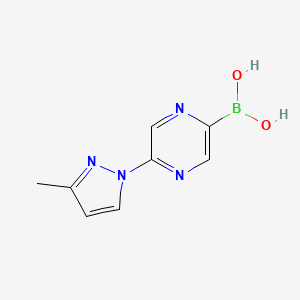molecular formula C8H9BN4O2 B13974857 5-(3-Methyl-1H-Pyrazol-1-yl)pyrazine-2-boronic acid 