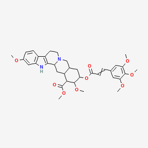 molecular formula C35H42N2O9 B13974860 Methyl 6,18-dimethoxy-17-[3-(3,4,5-trimethoxyphenyl)prop-2-enoyloxy]-1,3,11,12,14,15,16,17,18,19,20,21-dodecahydroyohimban-19-carboxylate 