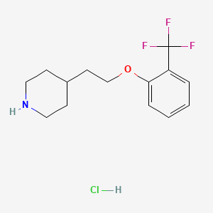 molecular formula C14H19ClF3NO B1397488 4-{2-[2-(Trifluoromethyl)phenoxy]ethyl}piperidine hydrochloride CAS No. 1219960-72-1