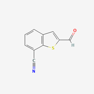 molecular formula C10H5NOS B13974919 2-Formylbenzo[b]thiophene-7-carbonitrile 