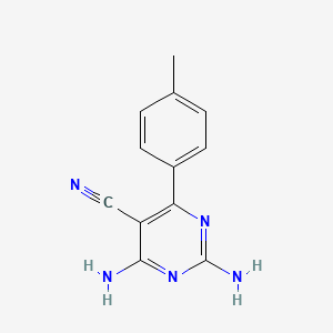 molecular formula C12H11N5 B13974950 2,6-Diamino-4-(4-methylphenyl)pyrimidine-5-carbonitrile 