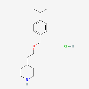 molecular formula C17H28ClNO B1397499 4-Isopropylbenzyl 2-(4-piperidinyl)ethyl ether hydrochloride CAS No. 1219971-74-0