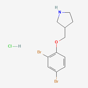 molecular formula C11H14Br2ClNO B1397500 3-[(2,4-Dibromophenoxy)methyl]pyrrolidine hydrochloride CAS No. 1219972-18-5