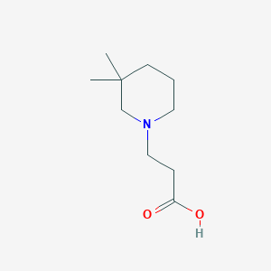 molecular formula C10H19NO2 B13975043 3,3-Dimethyl-1-piperidinepropanoic acid 