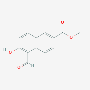 molecular formula C13H10O4 B13975061 Methyl 5-formyl-6-hydroxynaphthalene-2-carboxylate CAS No. 62419-33-4