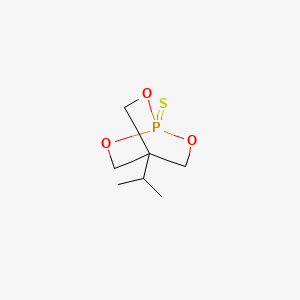 molecular formula C7H13O3PS B13975075 4-Isopropyl-2,6,7-trioxa-1-phosphabicyclo(2.2.2)octane-1-sulfide CAS No. 51486-56-7