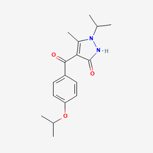 molecular formula C17H22N2O3 B13975087 (3-Hydroxy-1-isopropyl-5-methyl-1H-pyrazol-4-yl)(4-isopropoxyphenyl)methanone 
