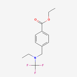 molecular formula C13H16F3NO2 B13975117 Ethyl 4-((ethyl(trifluoromethyl)amino)methyl)benzoate 
