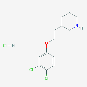 molecular formula C13H18Cl3NO B1397513 3-[2-(3,4-Dichlorophenoxy)ethyl]piperidine hydrochloride CAS No. 1220037-25-1