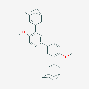 molecular formula C34H42O2 B139753 1,1'-(4,4'-Bis(methoxy)biphenyl-3,3'-diyl)bis(tricyclo(3.3.1.13,7)decane) CAS No. 932033-57-3