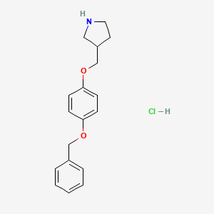 molecular formula C18H22ClNO2 B1397543 3-((4-(Benzyloxy)phenoxy)methyl)pyrrolidine hydrochloride CAS No. 1219981-52-8