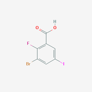 molecular formula C7H3BrFIO2 B13975478 3-Bromo-2-fluoro-5-iodobenzoic acid 