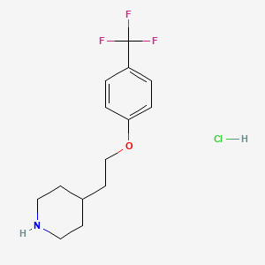 molecular formula C14H19ClF3NO B1397557 4-(2-(4-(Trifluoromethyl)phenoxy)ethyl)piperidine hydrochloride CAS No. 1219972-06-1