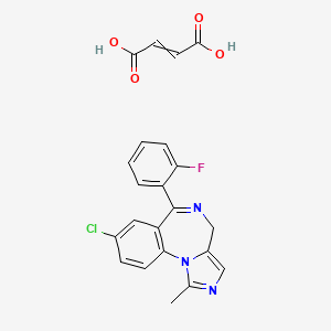 molecular formula C22H17ClFN3O4 B13975605 (E)-8-chloro-6-(2-fluorophenyl)-1-methyl-4H-benzo[f]imidazo[1,5-a][1,4]diazepine maleate 