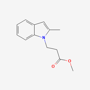 molecular formula C13H15NO2 B13975717 Methyl 2-methyl-1H-indole-1-propanoate CAS No. 57662-82-5