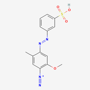 molecular formula C14H13N4O4S+ B13975771 Benzenediazonium, 2-methoxy-5-methyl-4-((3-sulfophenyl)azo)- CAS No. 61290-30-0