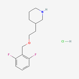 molecular formula C14H20ClF2NO B1397578 3-{2-[(2,6-Difluorobenzyl)oxy]ethyl}piperidine hydrochloride CAS No. 1219964-54-1