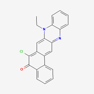 molecular formula C22H15ClN2O B13975787 Naphtho[1,2-b]phenazin-5(8H)-one, 6-chloro-8-ethyl- CAS No. 52736-85-3