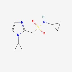 molecular formula C10H15N3O2S B13975972 N-cyclopropyl-1-(1-cyclopropyl-1H-imidazol-2-yl)methanesulfonamide 