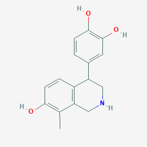 molecular formula C16H17NO3 B139760 4-(3,4-Dihydroxyphenyl)-7-hydroxy-8-methyl-1,2,3,4-tetrahydroisoquinoline CAS No. 139233-51-5