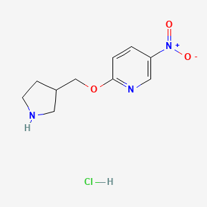 molecular formula C10H14ClN3O3 B1397601 5-Nitro-2-(pyrrolidin-3-ylmethoxy)pyridine hydrochloride CAS No. 1219976-70-1