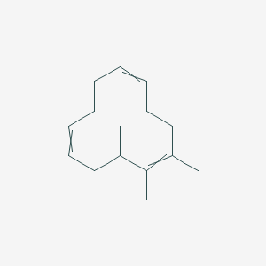 molecular formula C15H24 B13976060 1,2,3-Trimethylcyclododeca-1,5,9-triene CAS No. 31134-59-5