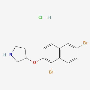3-[(1,6-Dibromo-2-naphthyl)oxy]pyrrolidine hydrochloride