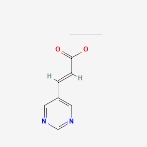 molecular formula C11H14N2O2 B13976102 tert-Butyl (2E)-3-(pyrimidin-5-yl)prop-2-enoate CAS No. 154844-41-4