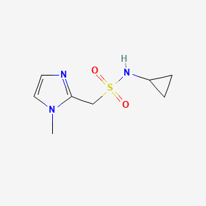 molecular formula C8H13N3O2S B13976117 N-cyclopropyl-1-(1-methyl-1H-imidazol-2-yl)methanesulfonamide 