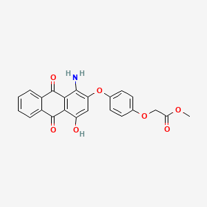 molecular formula C23H17NO7 B13976135 Methyl (4-((1-amino-9,10-dihydro-4-hydroxy-9,10-dioxo-2-anthryl)oxy)phenoxy)acetate CAS No. 52236-82-5