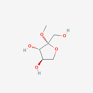 molecular formula C6H12O5 B13976212 beta-D-threo-2-Pentulofuranoside, methyl CAS No. 53756-32-4