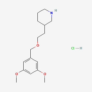 molecular formula C16H26ClNO3 B1397627 3-{2-[(3,5-Dimethoxybenzyl)oxy]ethyl}piperidine hydrochloride CAS No. 1220038-96-9