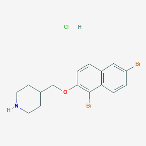 4-{[(1,6-Dibromo-2-naphthyl)oxy]methyl}piperidine hydrochloride