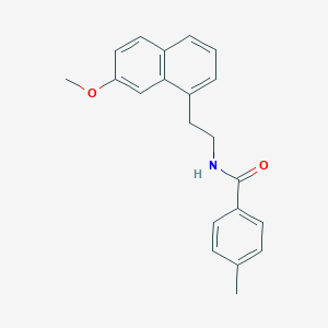 molecular formula C21H21NO2 B139763 Benzamide, N-(2-(7-methoxy-1-naphthalenyl)ethyl)-4-methyl- CAS No. 138112-88-6