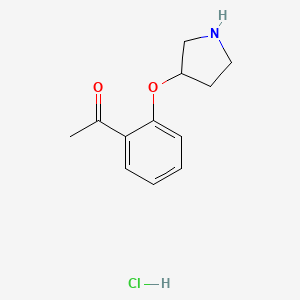 molecular formula C12H16ClNO2 B1397630 1-[2-(3-Pyrrolidinyloxy)phenyl]-1-ethanone hydrochloride CAS No. 1219979-83-5