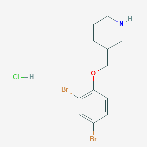 molecular formula C12H16Br2ClNO B1397631 3-((2,4-Dibromophenoxy)methyl)piperidine hydrochloride CAS No. 1219981-35-7