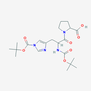 molecular formula C21H32N4O7 B13976338 Boc-DL-His(1-Boc)-DL-Pro-OH 