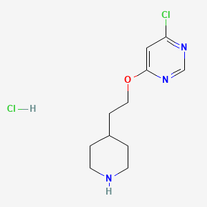 molecular formula C11H17Cl2N3O B1397641 4-Chloro-6-(2-(piperidin-4-yl)ethoxy)pyrimidine hydrochloride CAS No. 1219977-00-0