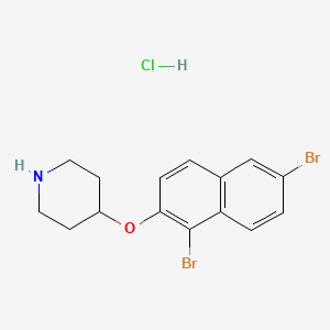 molecular formula C15H16Br2ClNO B1397643 4-[(1,6-Dibromo-2-naphthyl)oxy]piperidine hydrochloride CAS No. 1220018-23-4